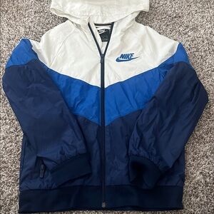 Youth Nike Navy and White Hooded Jacket